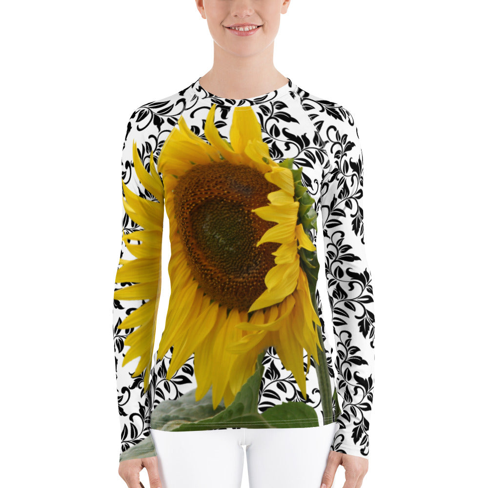 Flower Vine Floral Women's Long Sleeve UPF 50+ Uv Sun Protection Shirts  Quick Dry Men Hoodie Zip Sunscreen Wetsuit
