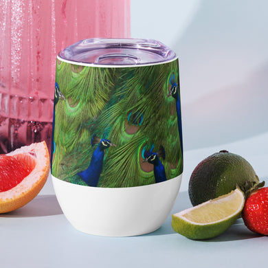 Flaunt your Feathers! Peacock Wine tumbler