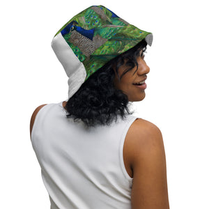 Flaunt your Feathers! Reversible Bucket Hat - Peacock Hat