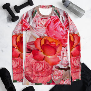 Pink Power Play - Floral Pink UPF Long-Sleeve Sports Top