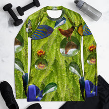 Load image into Gallery viewer, Mischievous Fish Swimming in Ferns (And Blowing Bubbles): Women&#39;s Rash Guard