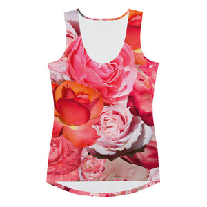 Pink Power Play - Floral Pink Tank Sports Top