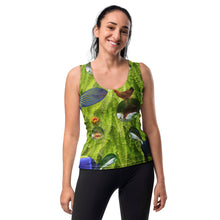 Load image into Gallery viewer, Mischievous Fish Swimming in Ferns and Blowing Bubbles: Sublimation Cut &amp; Sew Tank Top