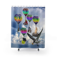 Load image into Gallery viewer, Shower Curtains - Cats, Dogs, a shark and hot air balloons! Fantasy land!