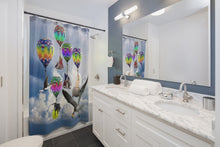 Load image into Gallery viewer, Shower Curtains - Cats, Dogs, a shark and hot air balloons! Fantasy land!