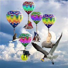 Load image into Gallery viewer, Microfiber Duvet Cover - Fantasy scene with cats, dogs, a shark and hot air balloons!