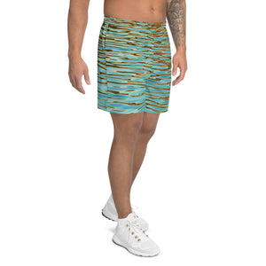 Men's Athletic Long Shorts - Water Image - Beach - Ocean - Peaceful