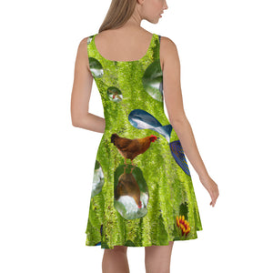Skater Dress- Fish Blowing Bubbles While Swimming in Ferns- Tennis Dress- 300 Club Shoppe