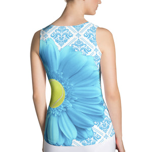 Sublimation Cut & Sew Tank Top- Tennis Ball - Pastel Blue - Tennis Theme
