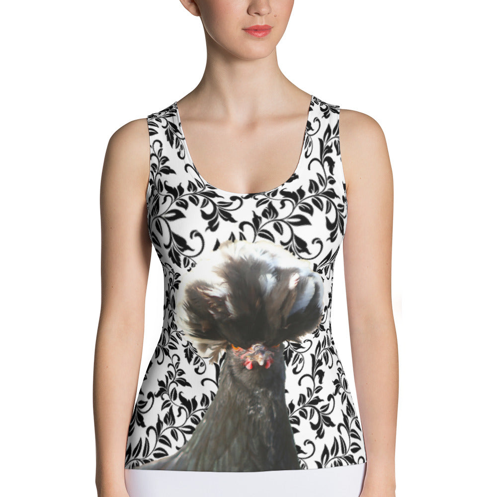 Sublimation Cut & Sew Tank Top - Bad Hair Don't Care - Crazy Chicken Tank Top