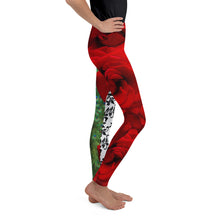 Load image into Gallery viewer, Youth Leggings - Peacock and Roses