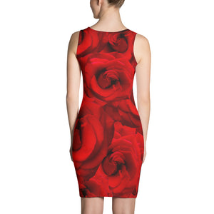 Fitted Dress - Peacock and Roses