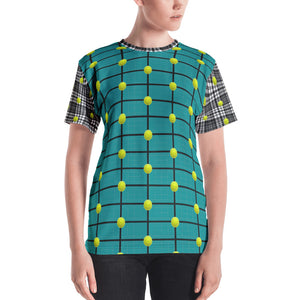 Women's T-shirt - Tennis Theme - Tennis Balls - Tennis Courts - Tennis Lover - Tennis Shirt