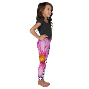 Kid's Leggings - Bold Pink Floral Print