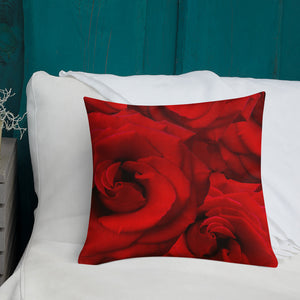 Premium Pillow - Reversible  Peacock and Roses