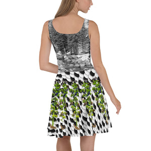 Skater Dress - Tropical leaves, winter snow scene, and tree of life with squirrel, lizards, birds, and more!