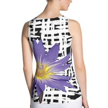 Load image into Gallery viewer, Purple Water Lily Tank Top - Water Lily Tank Top - Floral Tank Top