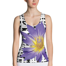 Load image into Gallery viewer, Purple Water Lily Tank Top - Water Lily Tank Top - Floral Tank Top