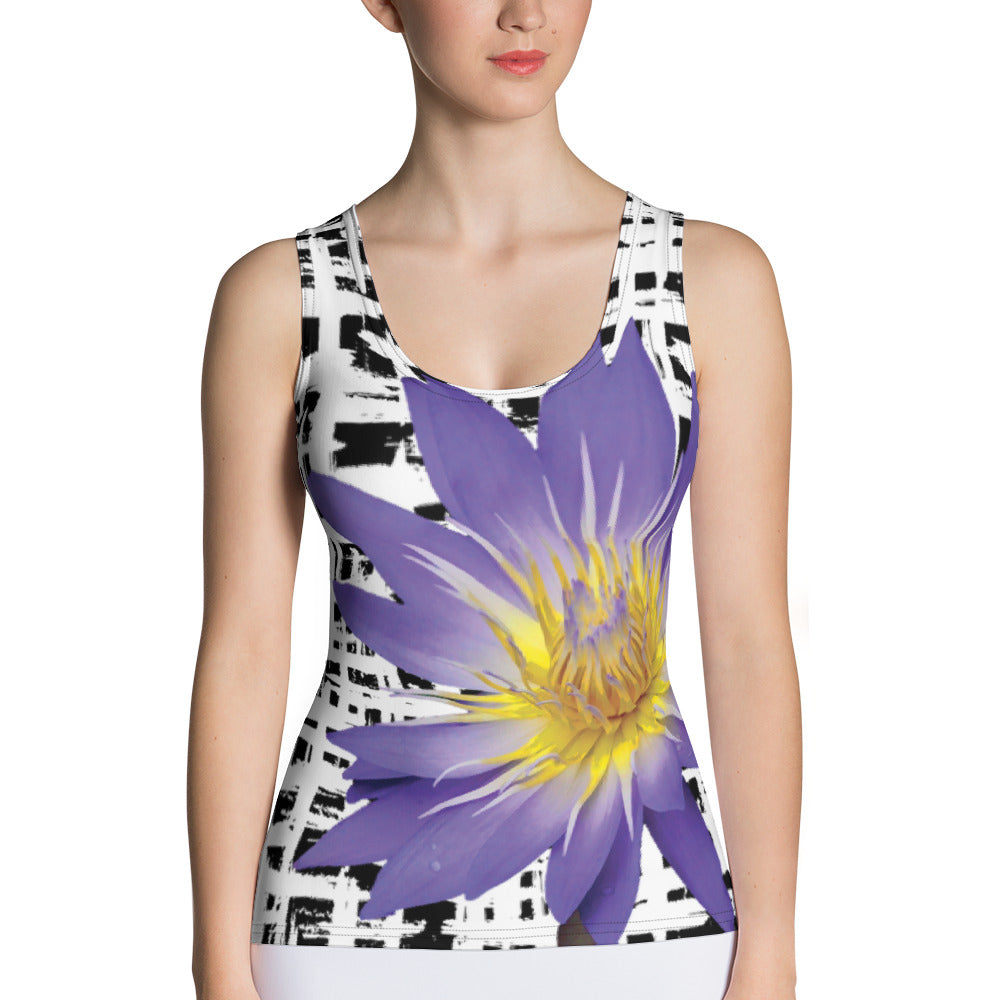 Purple Water Lily Tank Top - Water Lily Tank Top - Floral Tank Top