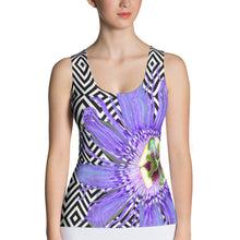 Load image into Gallery viewer, Passion Flower Tank Top - Floral Tank Top - Purple Flower Tank Top