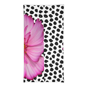 Neck Gaiter - Pink Flower - Polka Dots - Floral - Flower