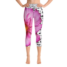Load image into Gallery viewer, Yoga Capri Leggings - Pink Floral Leggings - Pink Flower