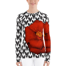 Load image into Gallery viewer, Women&#39;s Rash Guard- Hearts for 40 Love