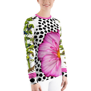 Women's Rash Guard - Fun, Whimsical Floral Designs with Lizards, Animals, and More!