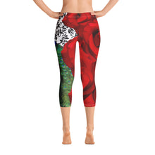 Load image into Gallery viewer, Capri Leggings - Peacock and Roses