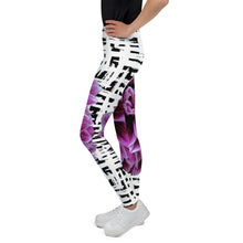 Load image into Gallery viewer, Youth Leggings - Purple Dahlia Leggings for Girls