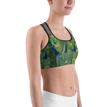 Load image into Gallery viewer, Sports bra - Beautiful Peacock Pattern