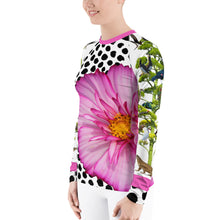 Load image into Gallery viewer, Women&#39;s Rash Guard - Fun, Whimsical Floral Designs with Lizards, Animals, and More!