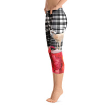 Load image into Gallery viewer, Capri Leggings - Goat, Flowers, Pigs, Plaid and More!  Conversation-Starter Leggings