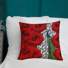 Load image into Gallery viewer, Premium Pillow - Reversible  Peacock and Roses