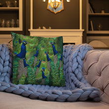 Load image into Gallery viewer, Premium Pillow - Reversible Peacock and Rose Pillow