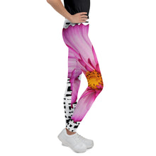 Load image into Gallery viewer, Youth Leggings - Pink Floral Print