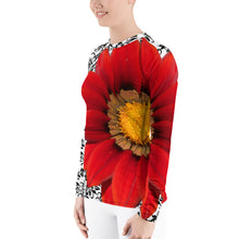 Load image into Gallery viewer, Neoturquoise - Red Floral Shirt - Red Floral UPF Shirt - Tennis Shirt - Tennis Theme Shirt