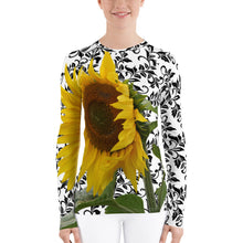 Load image into Gallery viewer, Women&#39;s Rash Guard - Sunflower - Sunflower Shirt - Sun Protection Shirt