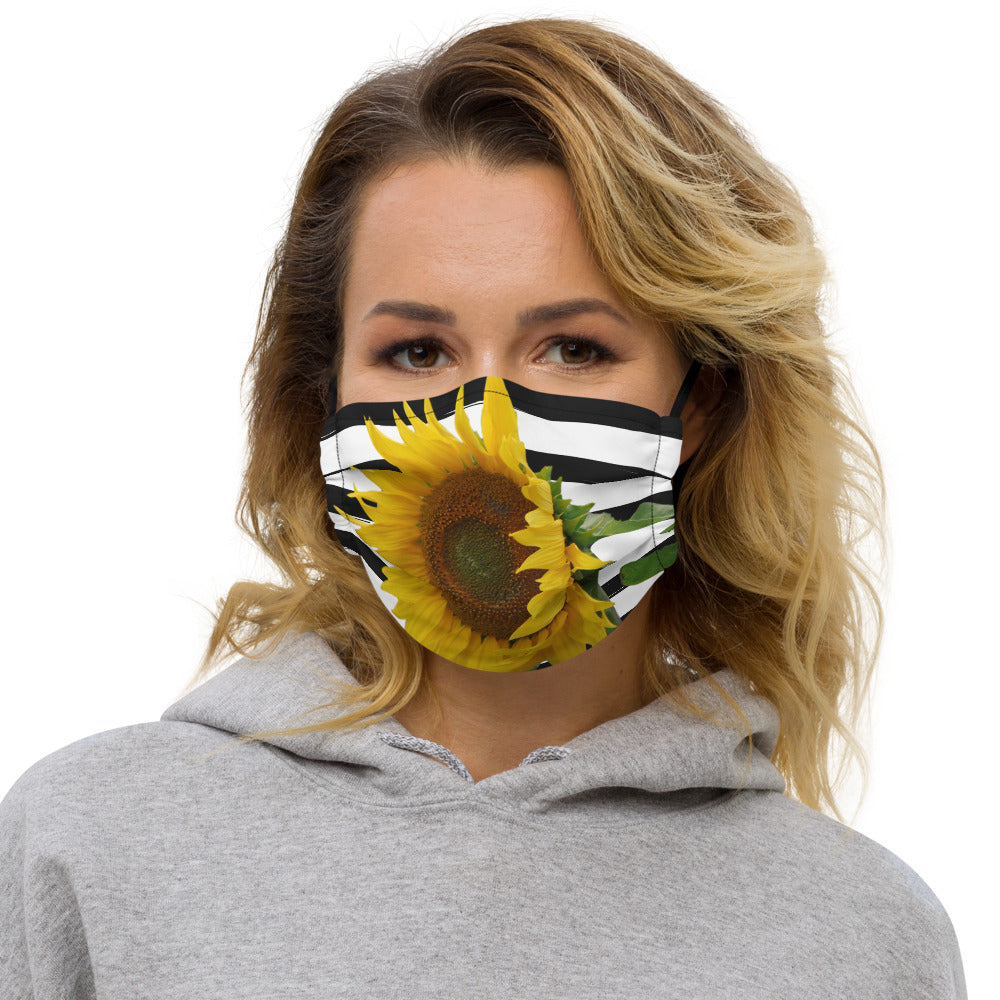 Premium face mask- Sunflower - flower - floral - yellow flower