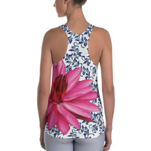 Load image into Gallery viewer, Women&#39;s Racerback Tank- 300 Club Navy - Pink Water Lily