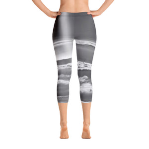 Capri Leggings - High in the Sky - Floating on Clouds - Clouds