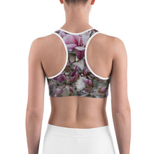 Load image into Gallery viewer, Sports bra - Japanese Magnolia - Saucer Magnolia - Jane Magnolia