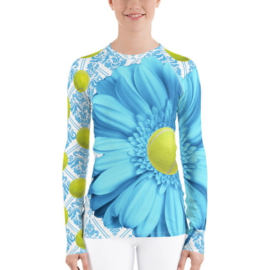 Women's Rash Guard - Sun Shirt- UPF Shirt - Sun Protection Shirt - Tennis Theme - Tennis Shirt