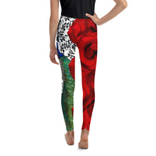 Load image into Gallery viewer, Youth Leggings - Peacock and Roses