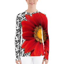 Load image into Gallery viewer, Neoturquoise - Red Floral Shirt - Red Floral UPF Shirt - Tennis Shirt - Tennis Theme Shirt