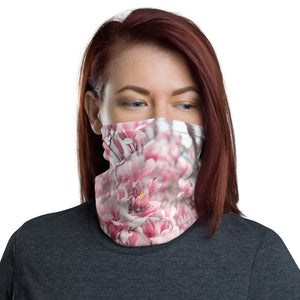 Neck Gaiter - Face Mask - Japanese Magnolias - Pink Flowers - Face Protector