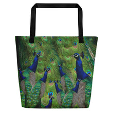 Load image into Gallery viewer, Tennis Bag - Tennis Theme Tote Bag - Peacock Tote Bag