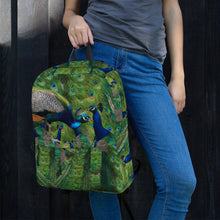 Load image into Gallery viewer, All-Over Print Backpack- Peacocks Galore!  Peacock Parade