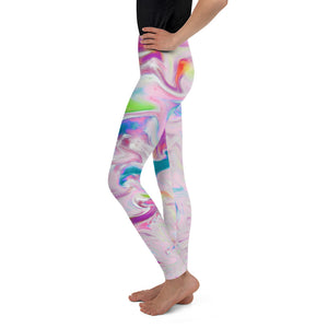 Youth Leggings - Abstract Pink Pastel