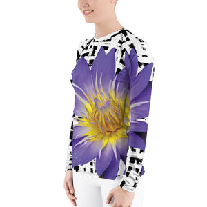 Purple Water Lily UPF Shirt - Sun Shirt - UPF Shirt - Floral UPF Shirt